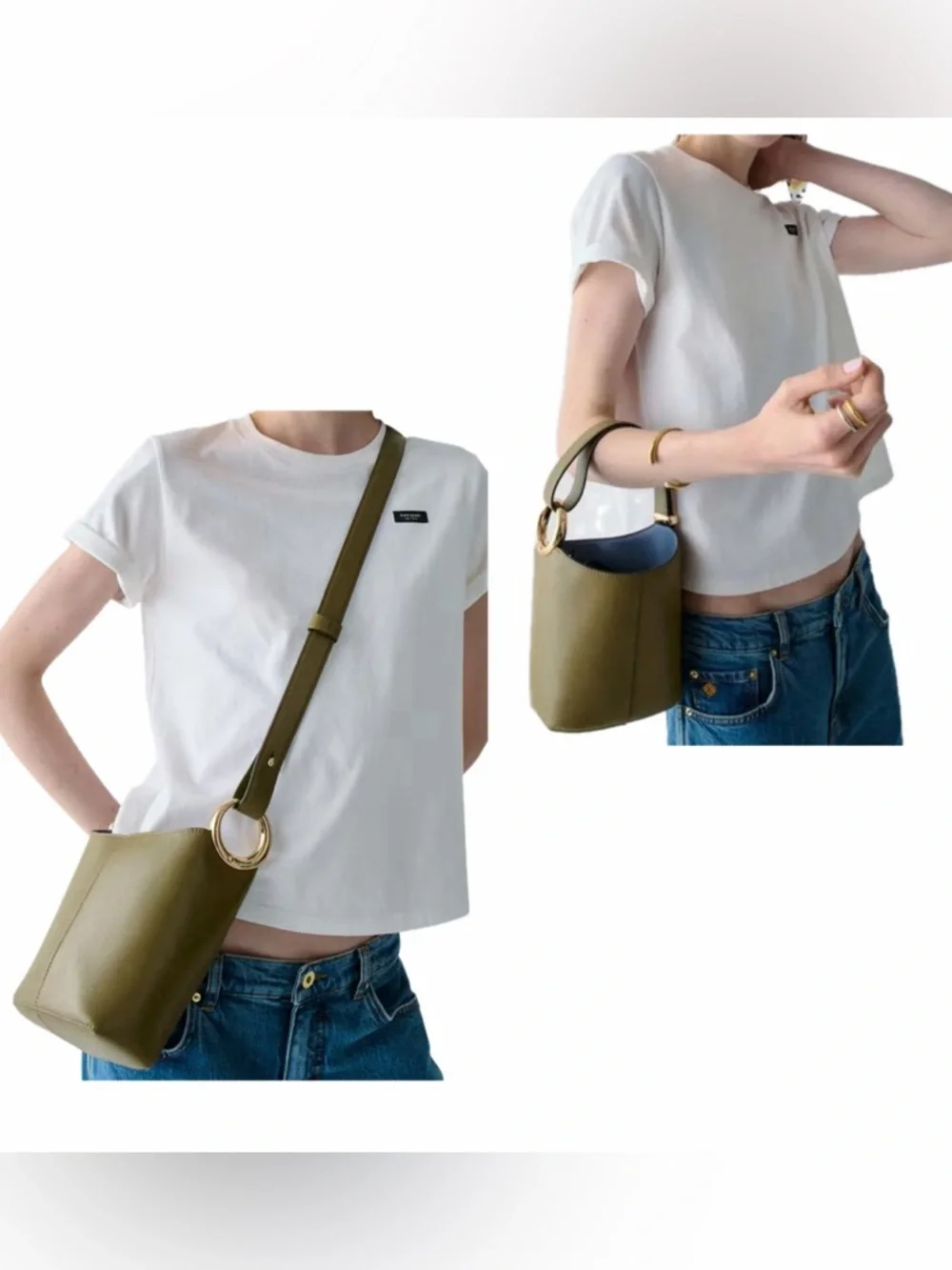 NWT KATE SPADE NY Halo Glazed Leather Mini Bucket Bag‎